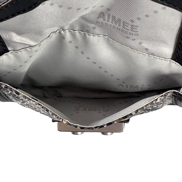 Aimee Kestenberg Purse Zoe Satchel Shoulder Bag Quilted Snakeskin Black Brown - Picture 9 of 15